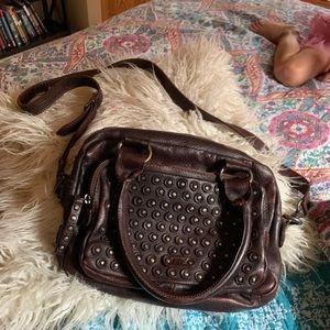 FRYE Crossbody bag in brow with studs